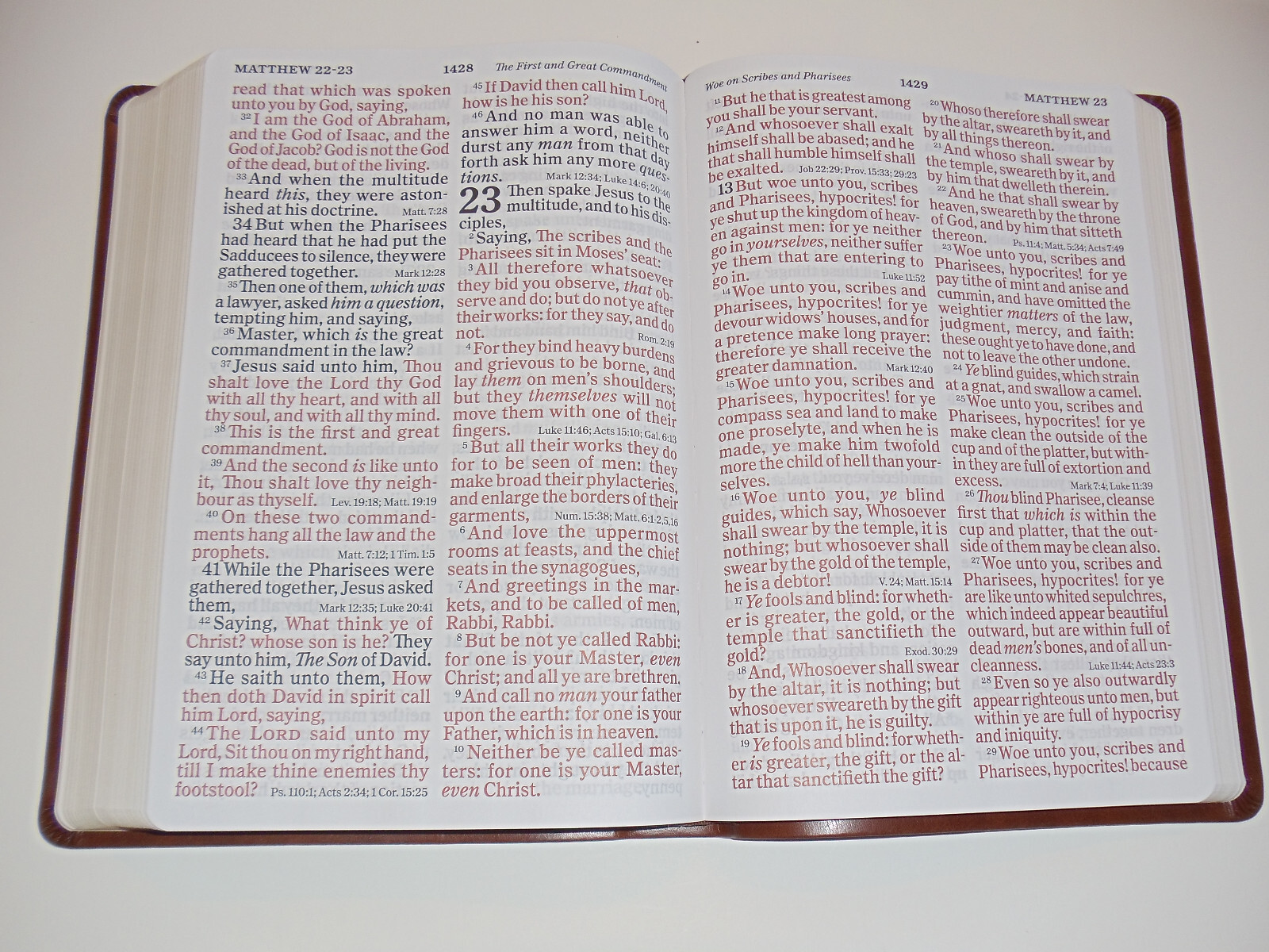 KJV Bible, Large Super Giant Print 16-Pt, Brown Leather-Touch King James Version