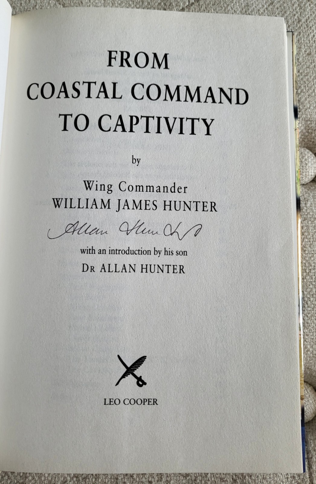✈️ **SIGNED** From Coastal Command to Captivity: Memoir of Second WW, HARD COVER