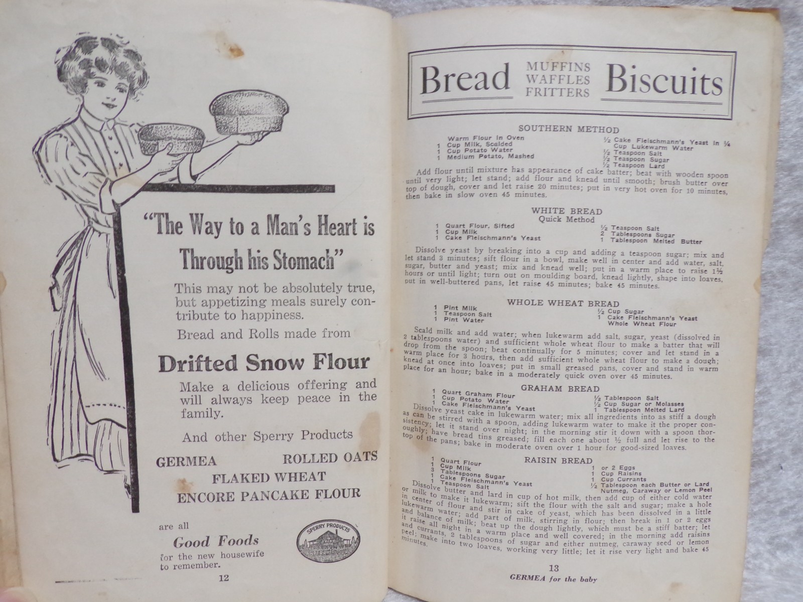1919 CUPID’S BOOK OF GOOD COUNCEL COOK BOOK 104 PAGES MISSING BACK COVER