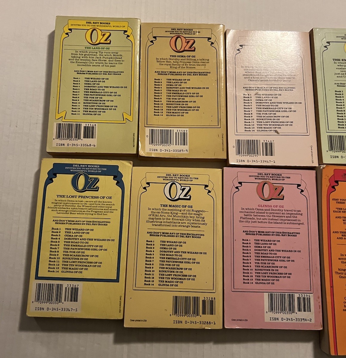 The Wizard of Oz Paperback Book Series – Lot of 12 – L. Frank Baum Del Rey