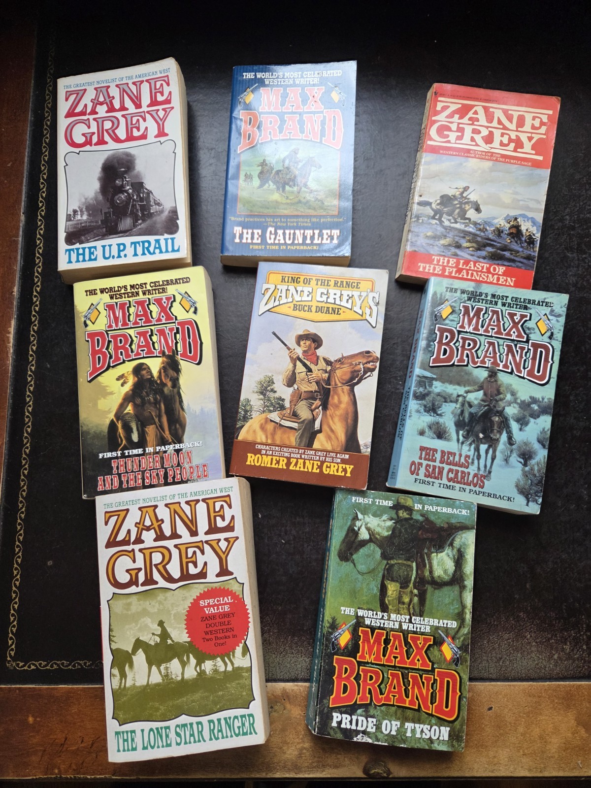 Zane Grey & Max Brand Western Adventure Paperback Lot The U.P. Trail Gauntlet