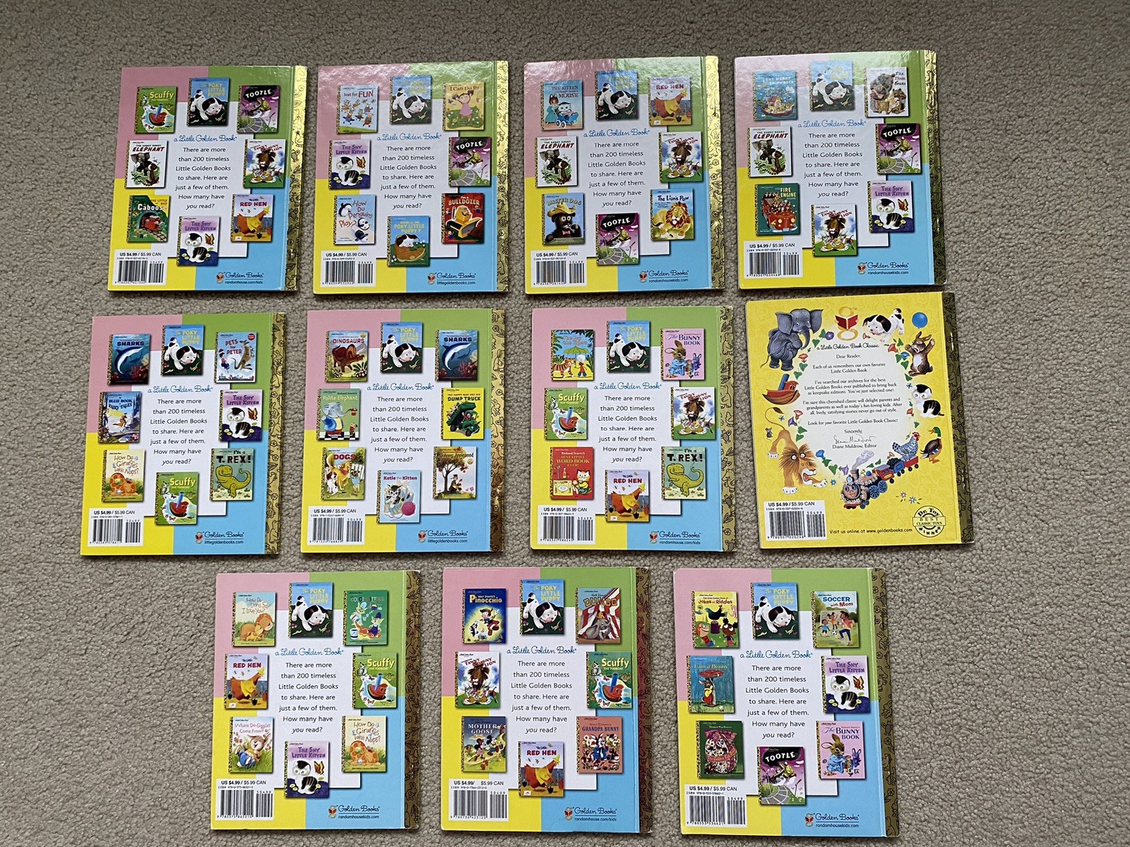 LOT OF 11 Little Golden Book – Multiple Titles of Recent Reissued Classics VGC