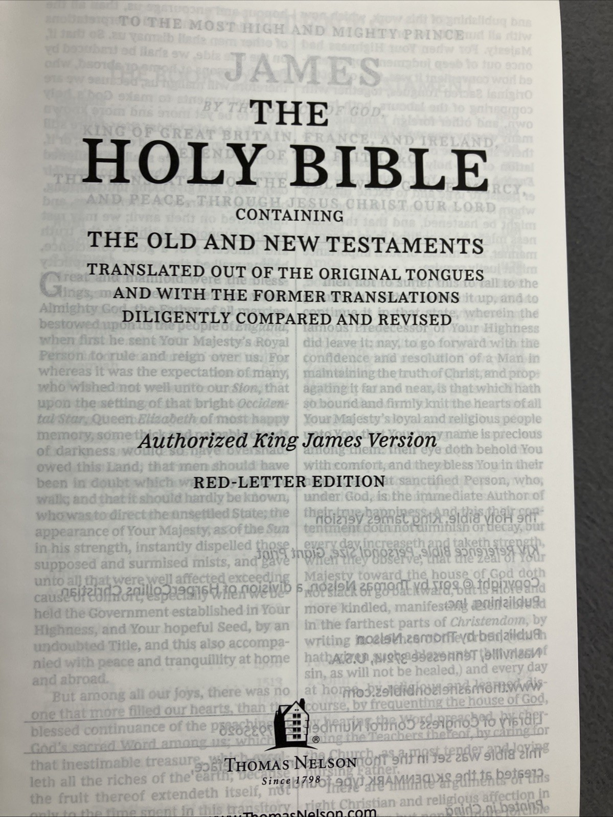 KJV Reference Bible Thomas Nelson Giant Print Red Letter Navy Leathersoft