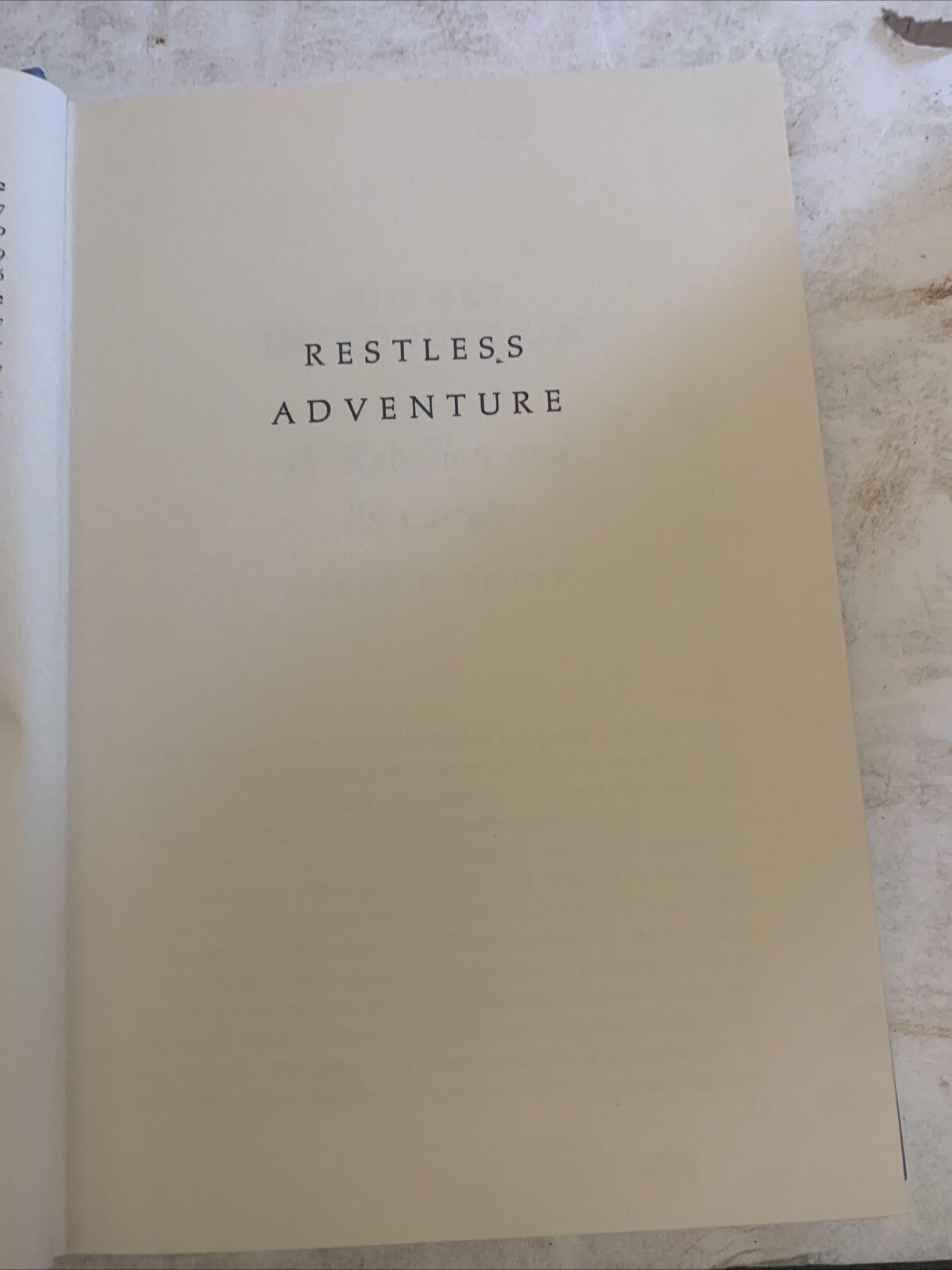 Restless Adventure Edited By Roger L. Shinn 1968 Hardcover