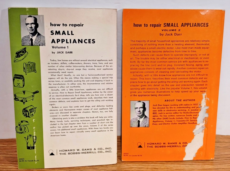 How to Repair Small Appliances First Editions 1971 Jack Darr Volumes 1 and 2