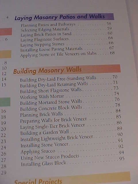 Better Homes and Gardens Step-by-Step Masonry and Concrete Paperback 112 Pages