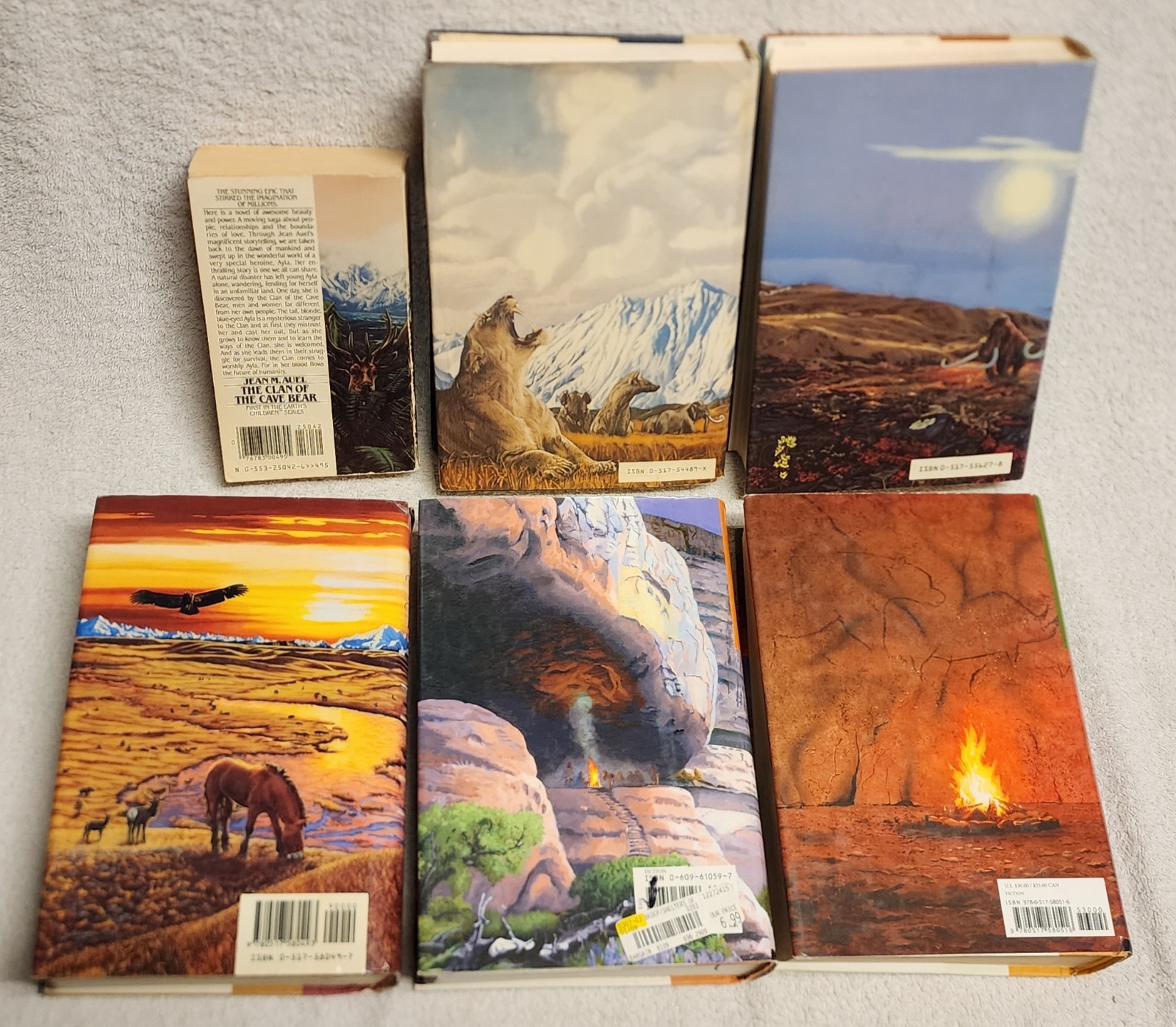Earth’s Children Series Jean Auel Complete 6 Book Set 5 Hardcover DJ 1 Paperback