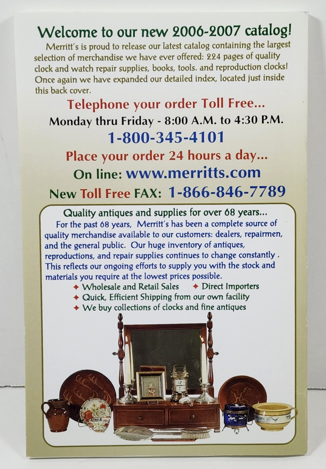 Merritt’s Clock and Watch Repair Supplies, Books, & Tools 2006-2007 Catalog
