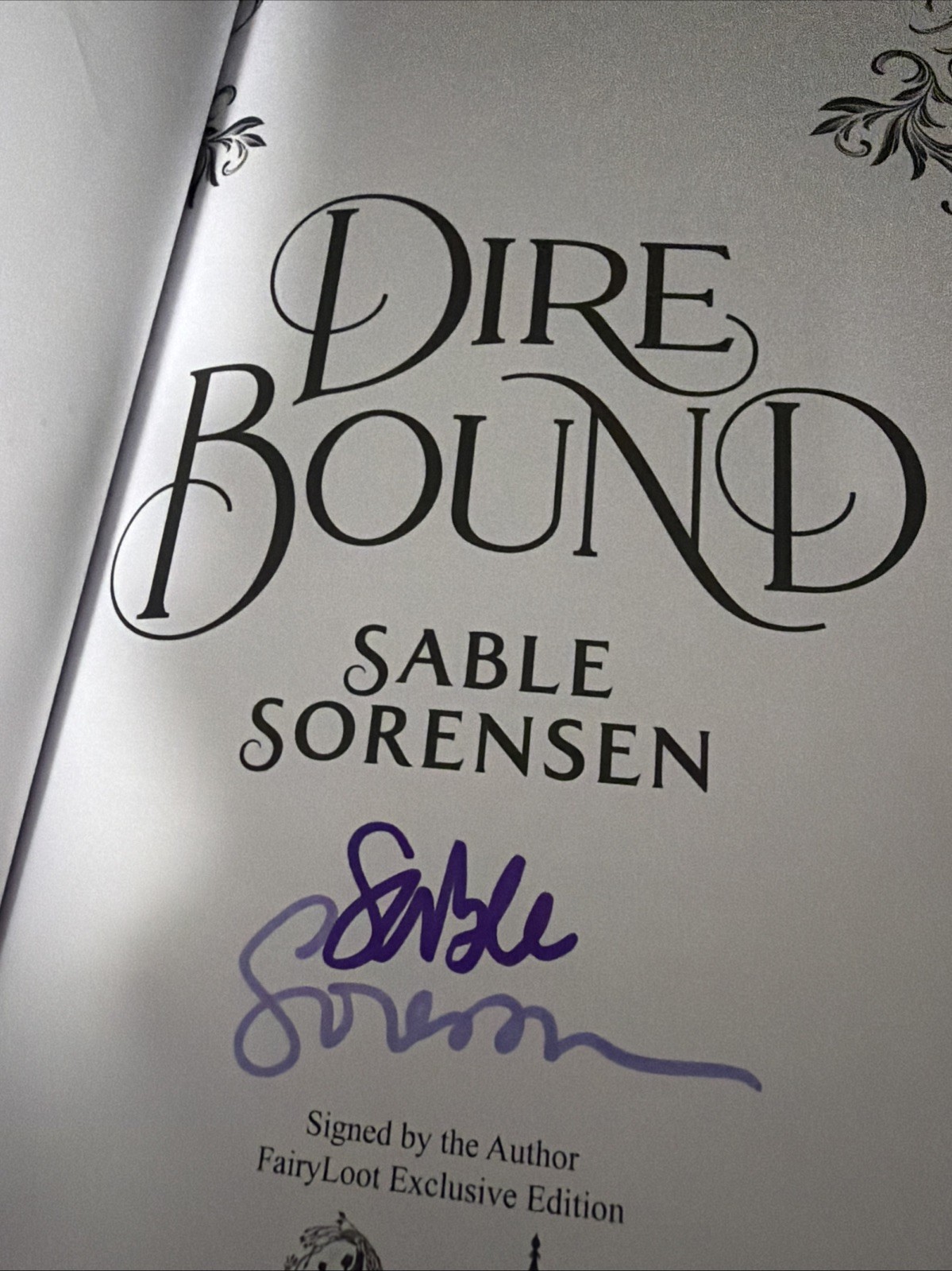 SIGNED Fairyloot Dire Bound By Sable Sorensen