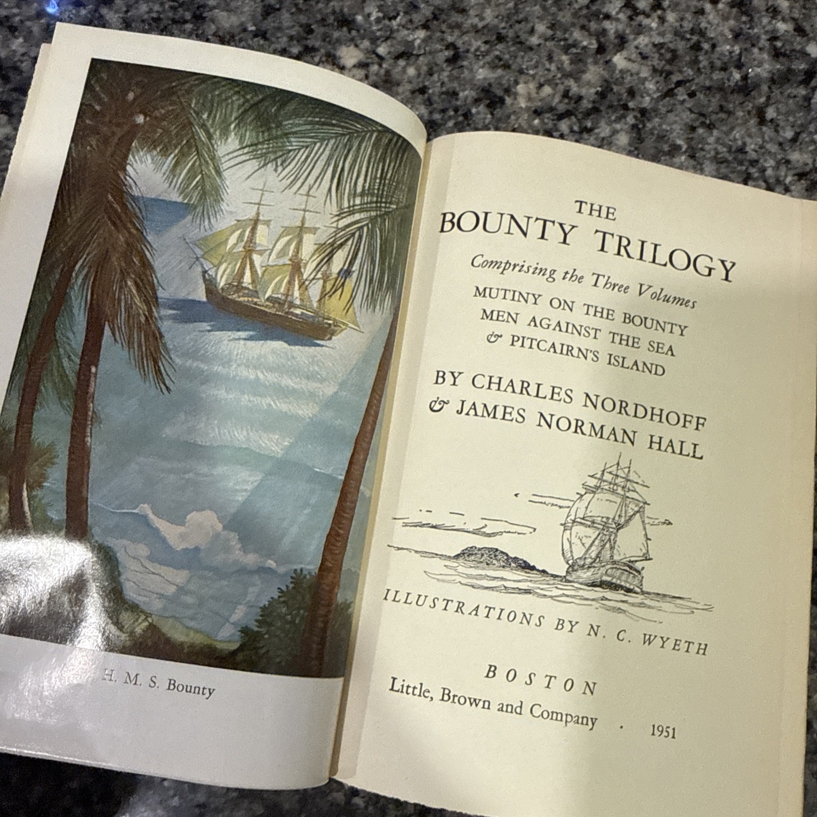 Vintage Nautical Book Lot Bounty Trilogy Wyeth HMS Diamond 1957 Naval Anthology