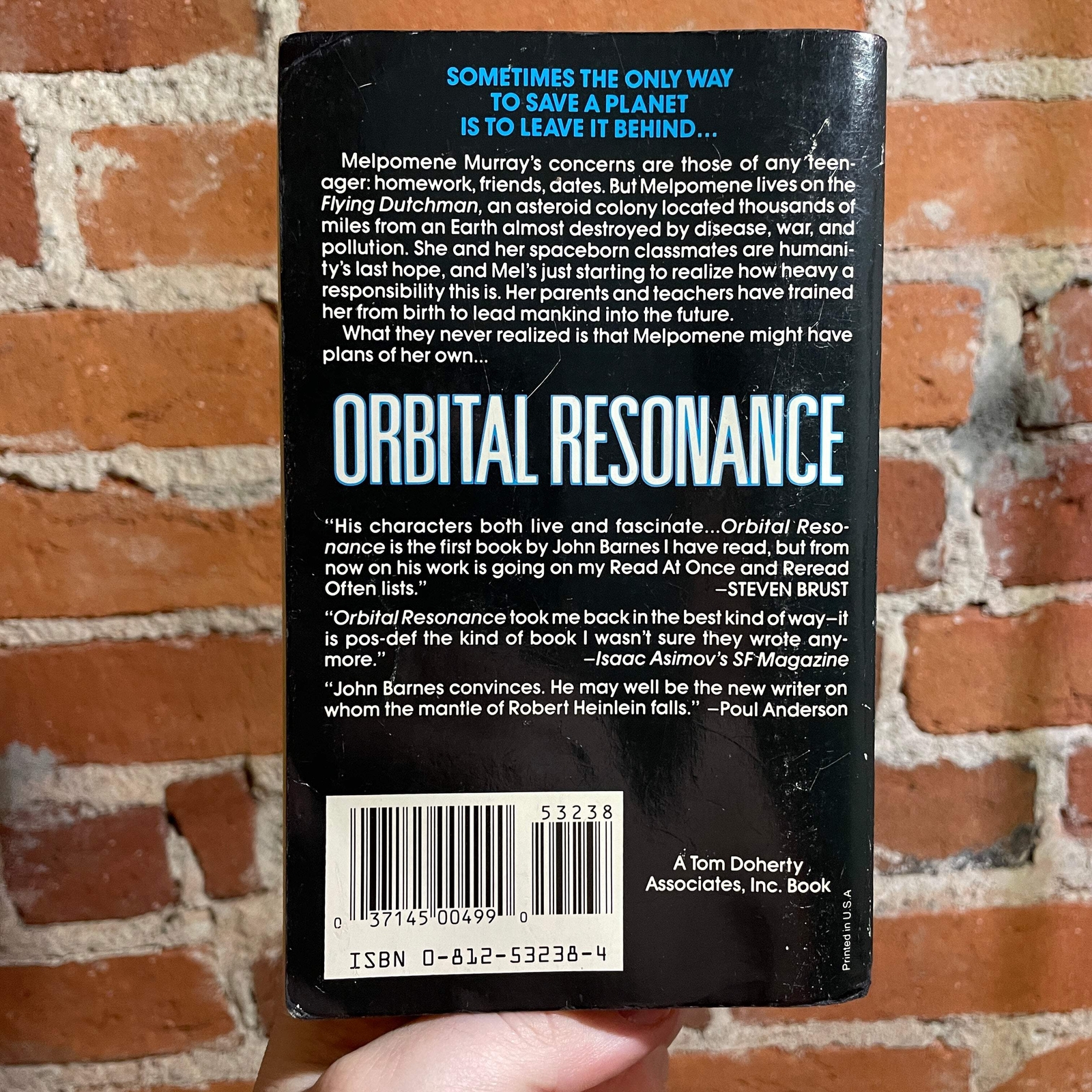 Orbital Resonance – John Barnes – 1992 Tor Books Paperback – Bob Eggleton Cover