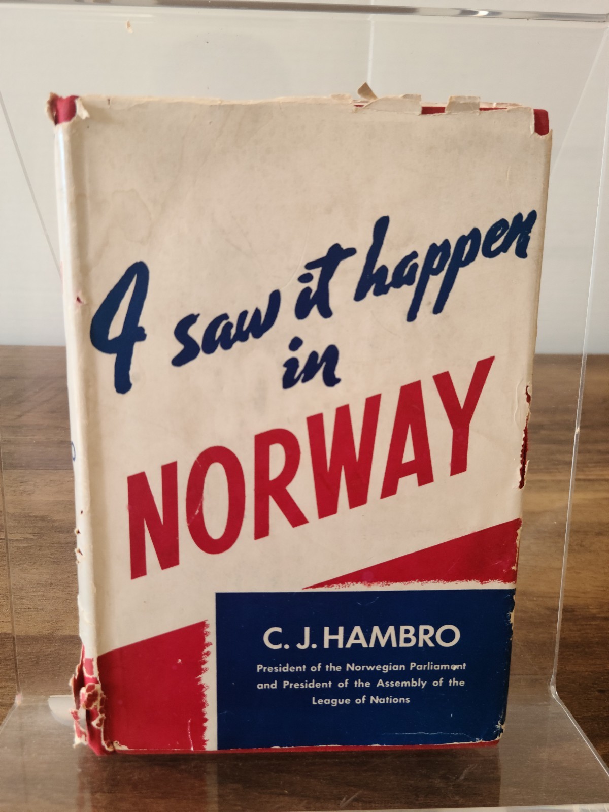 I Saw It Happen In Norway C J Hambro Hardcover Early Edition D Appleton Co. 1940