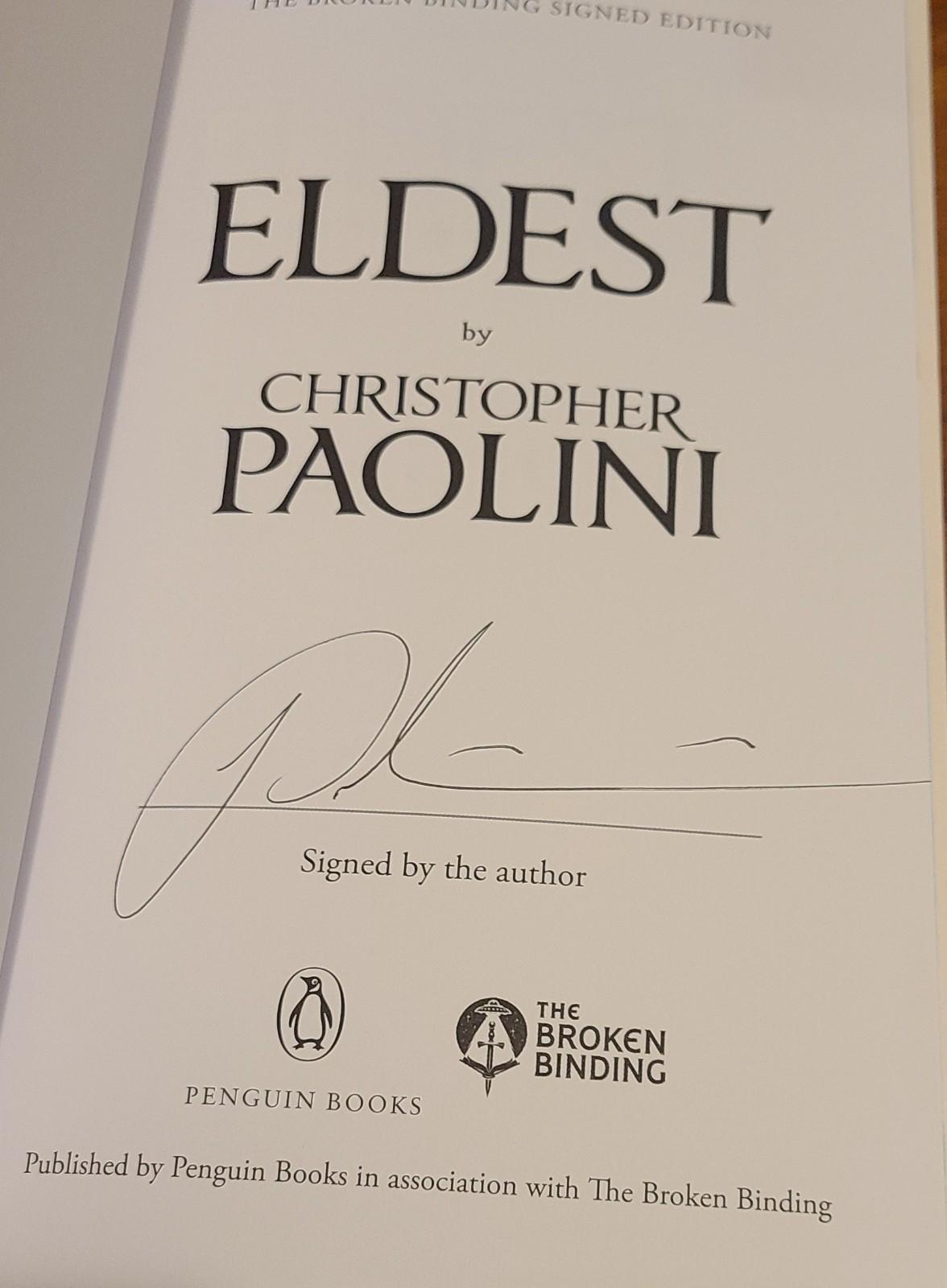 SIGNED Murtagh + The Inheritance Cycle – The Broken Binding