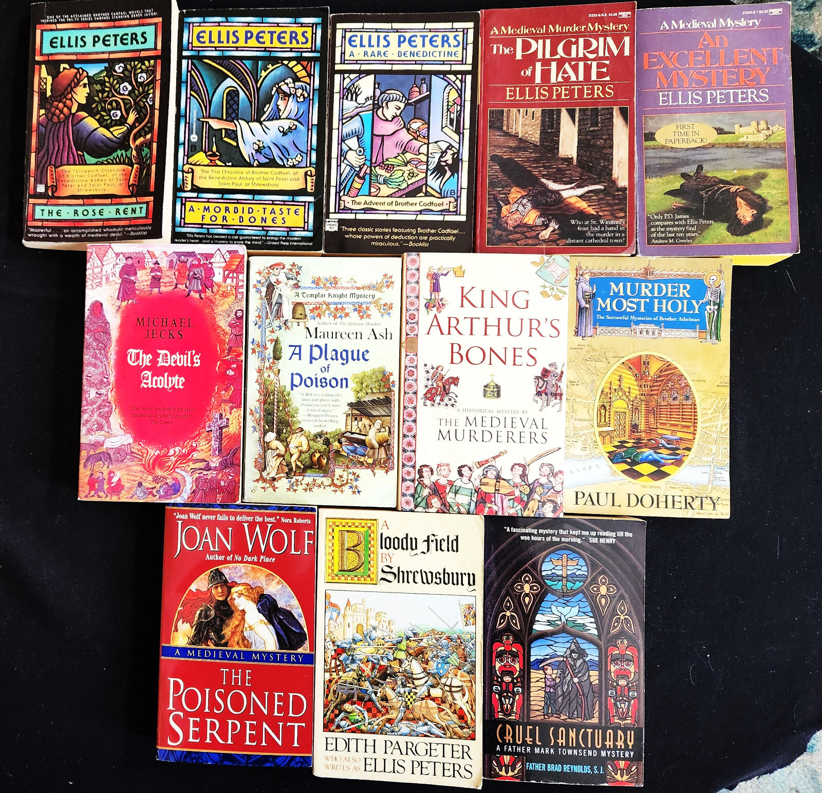 Michael Jecks, Ellis Peters~Lot 13 Medieval Mystery PB~5 Brother Cadfael+~LN/VG