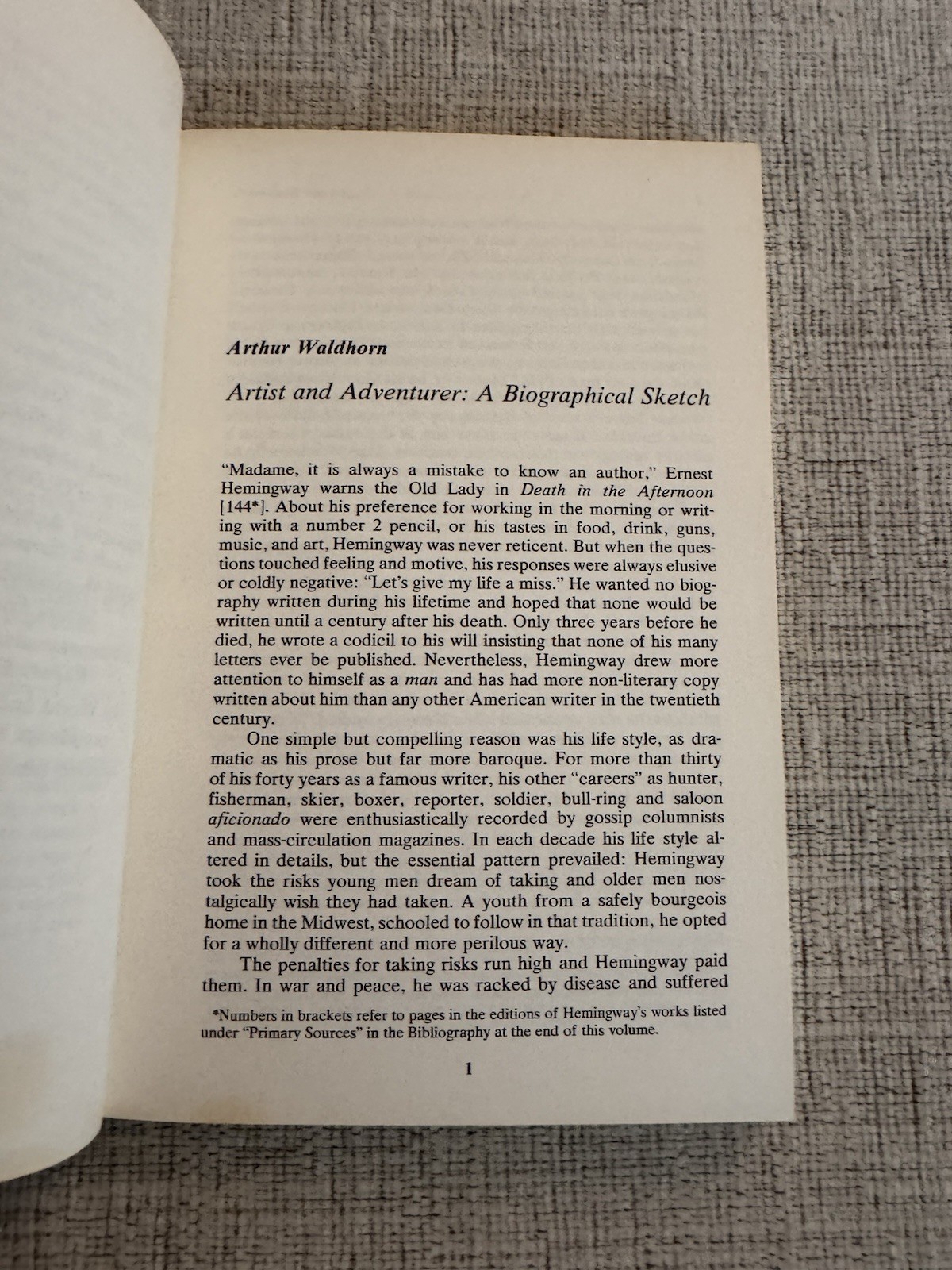 Ernest Hemingway Criticism Waldhorn McGraw Hill PB Vintage Lit Study