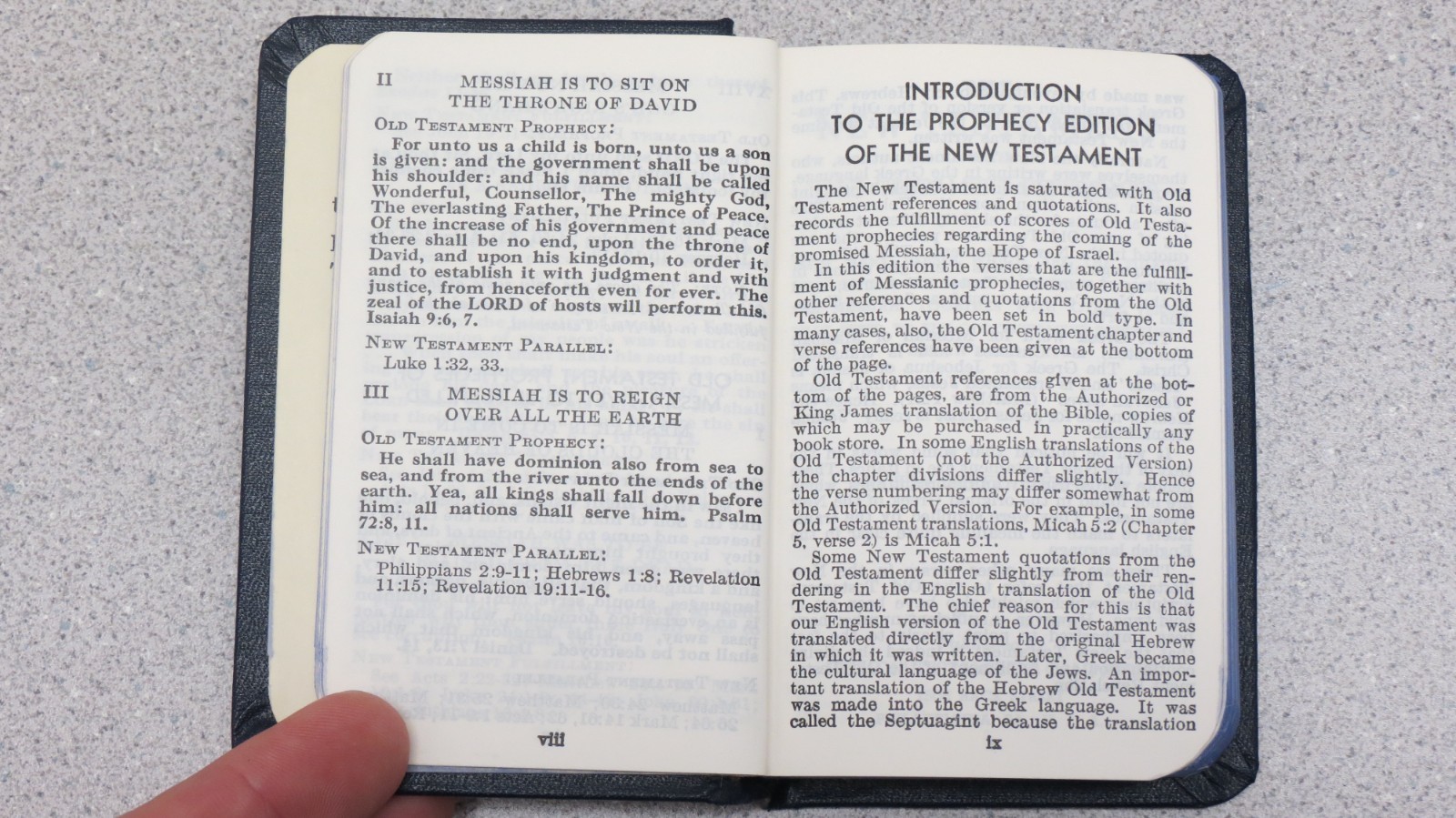 New Testament – Old Testament Prophecy Edition – hardcover – Very nice
