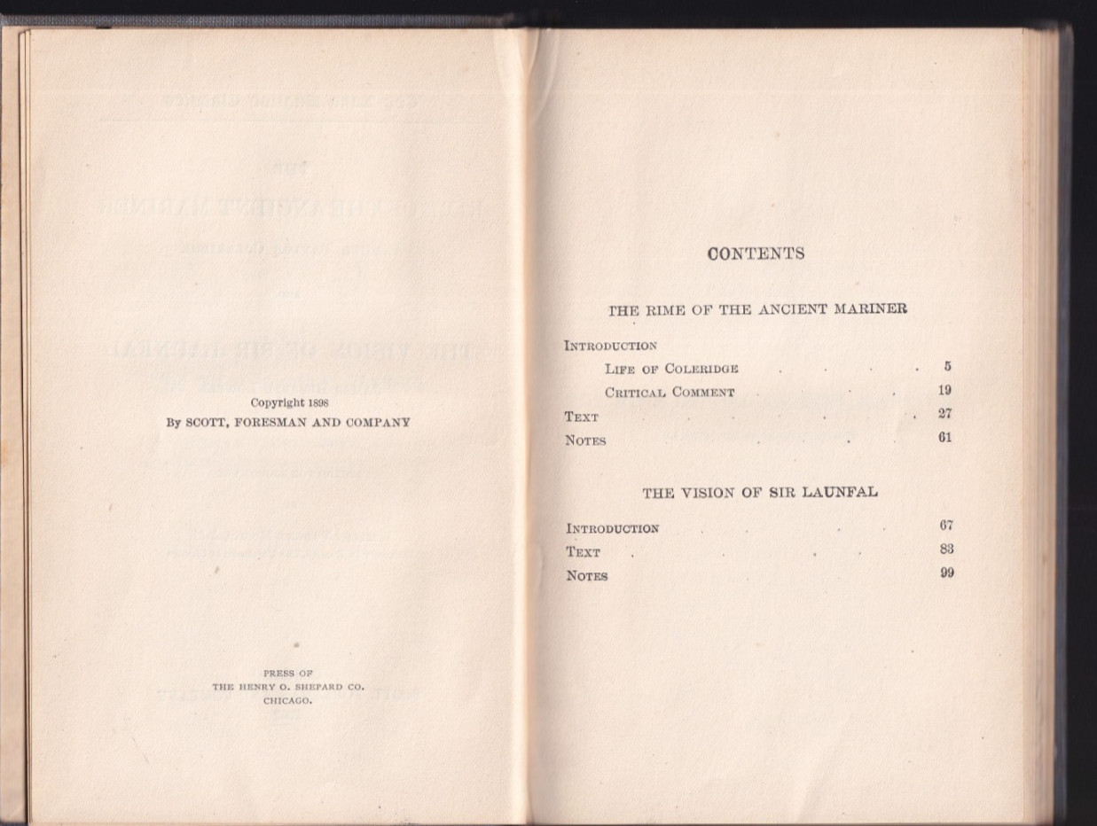 The Ancient Mariner & The Vision of Sir Launfal (HB, 1902, 104 pages)