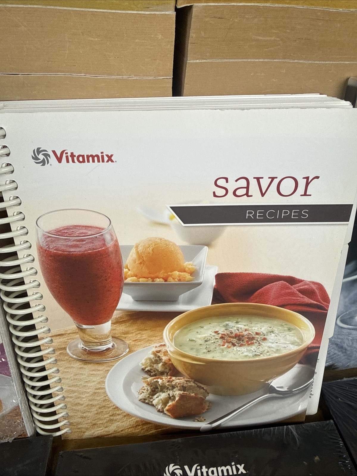 Lot Of 8 Vitamix Cookbooks Savor Entertaining Soups Blending Smoothies 6 Sealed