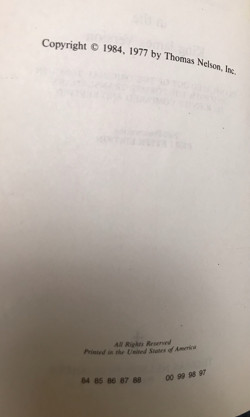 Holy Bible KJV Thomas Nelson Dictionary Concordance 1984