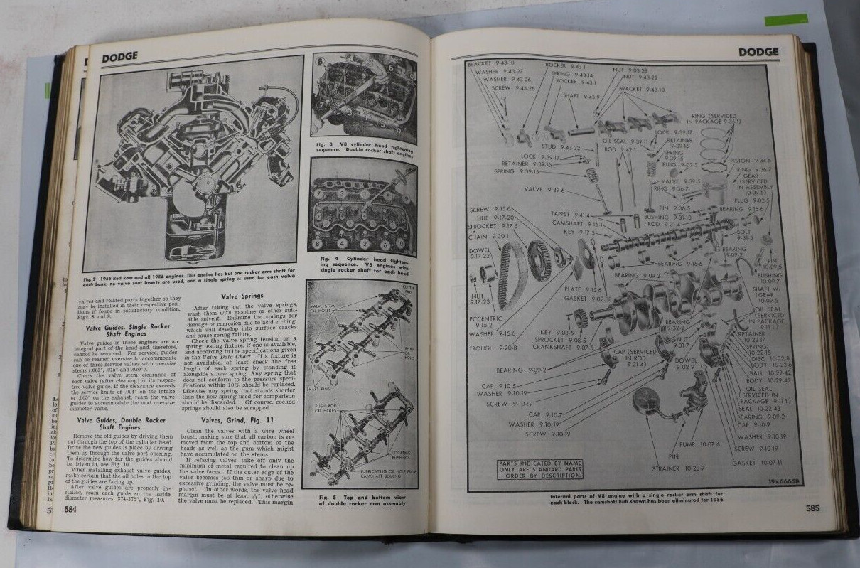 1956 Motor’s Auto Repair Manual 19th Edition Car Auto Vehicle Mechanic 1946-1956