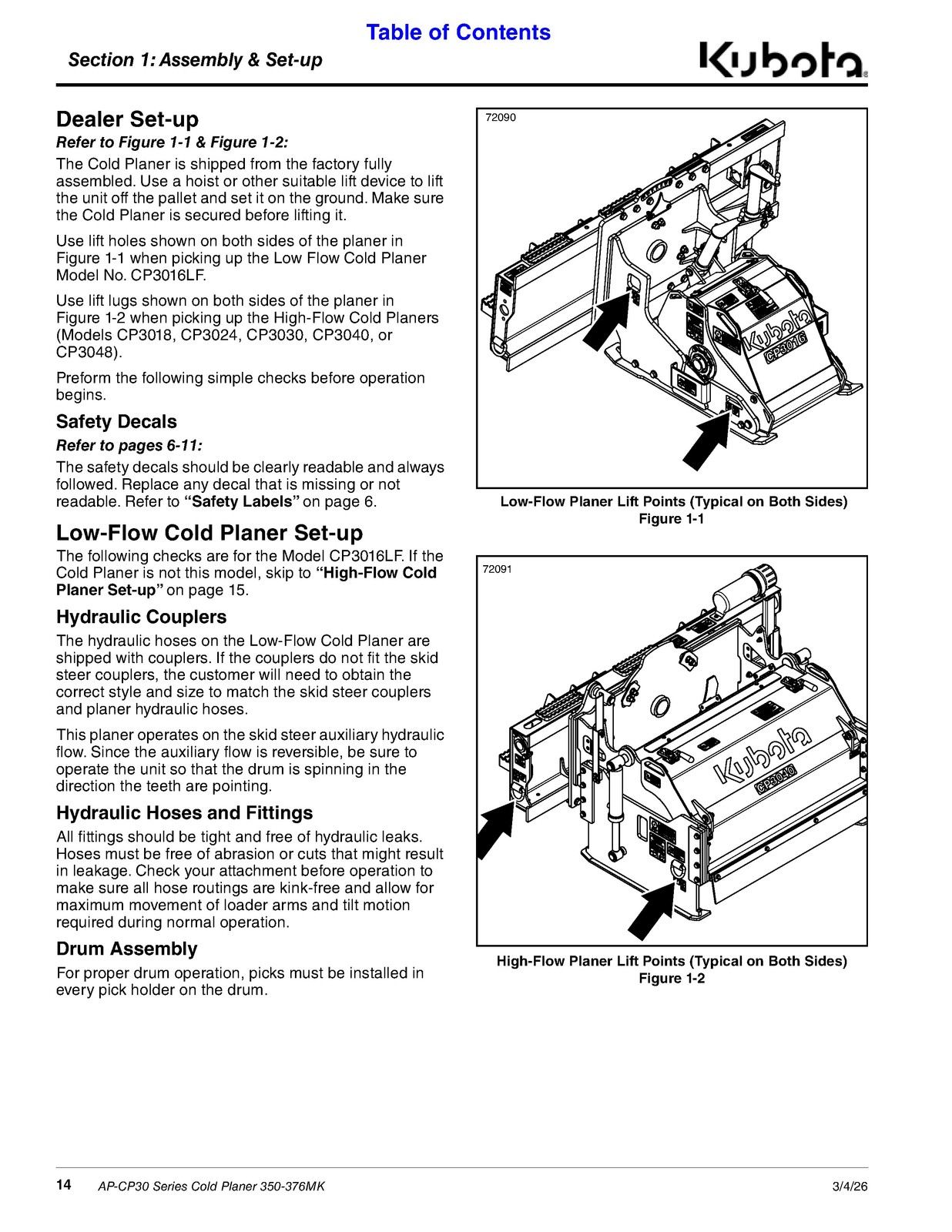 LAND PRIDE CP30 Series Cold Planers Operators Manual – WIRE BOUND – TOUGH COVERS