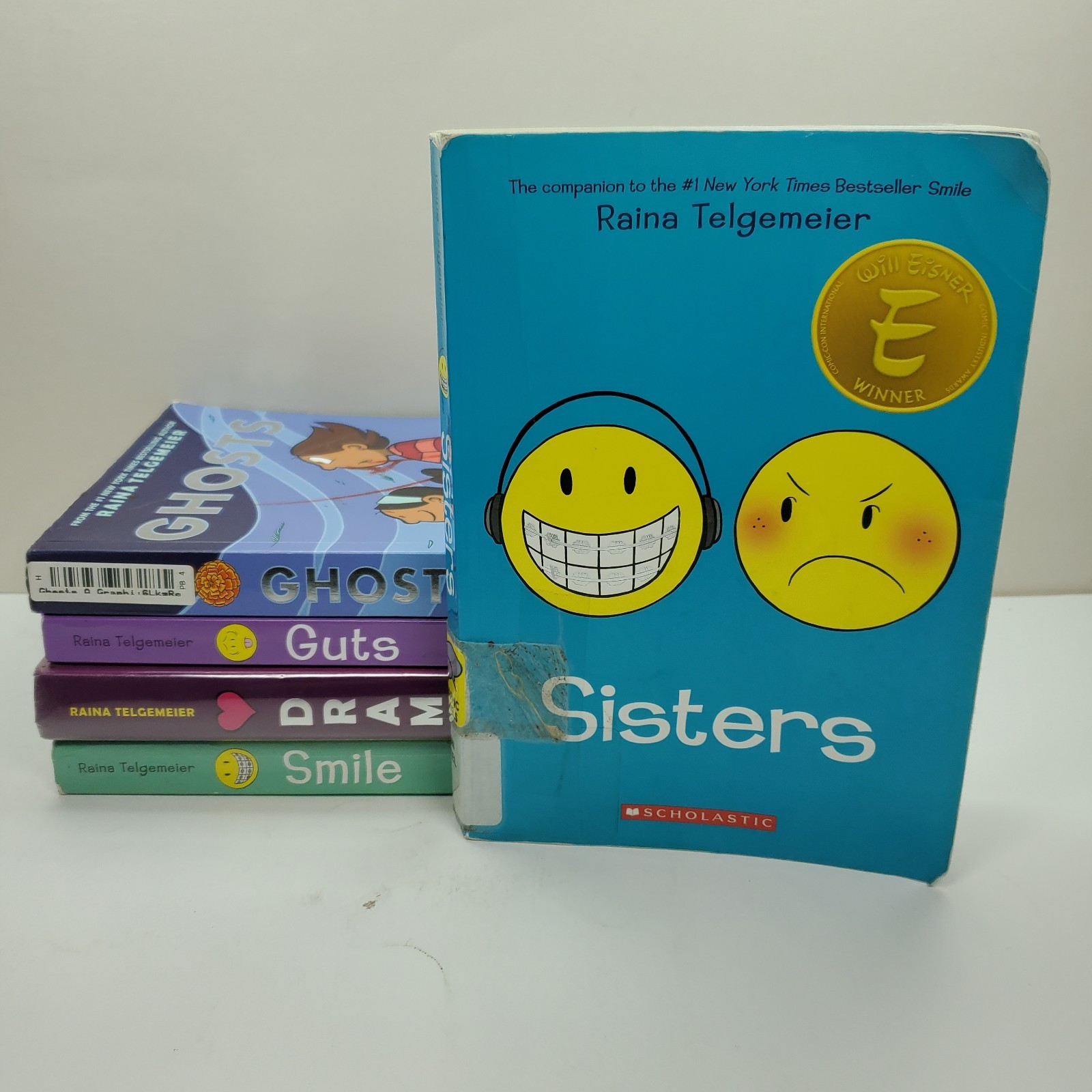 5 RAINA TELGEMEIER Graphic Novels ~ GUTS ~ SMILE ~ GHOSTS ~ SISTERS ~ DRAMA