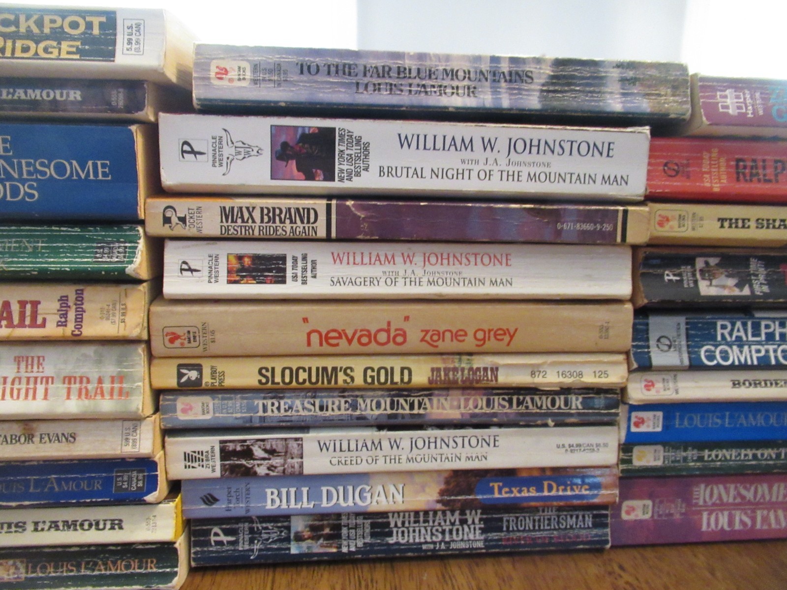 Old Western Paperback Books Lot of 29 Lamour Compton Johnstone etc Some Vintage