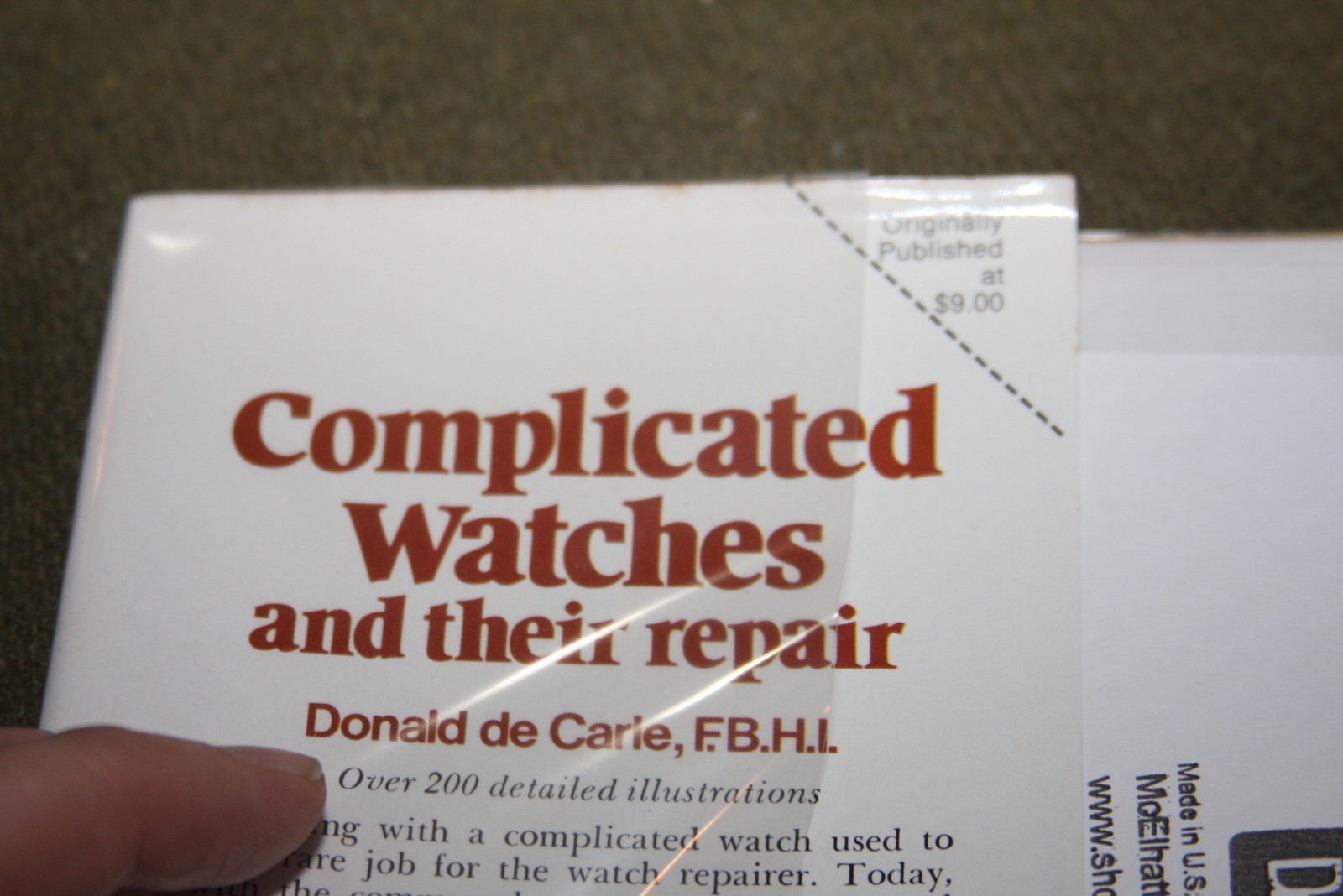 Complicated Watches and Their Repair by Donald de Carle 1979 HC Bonanza