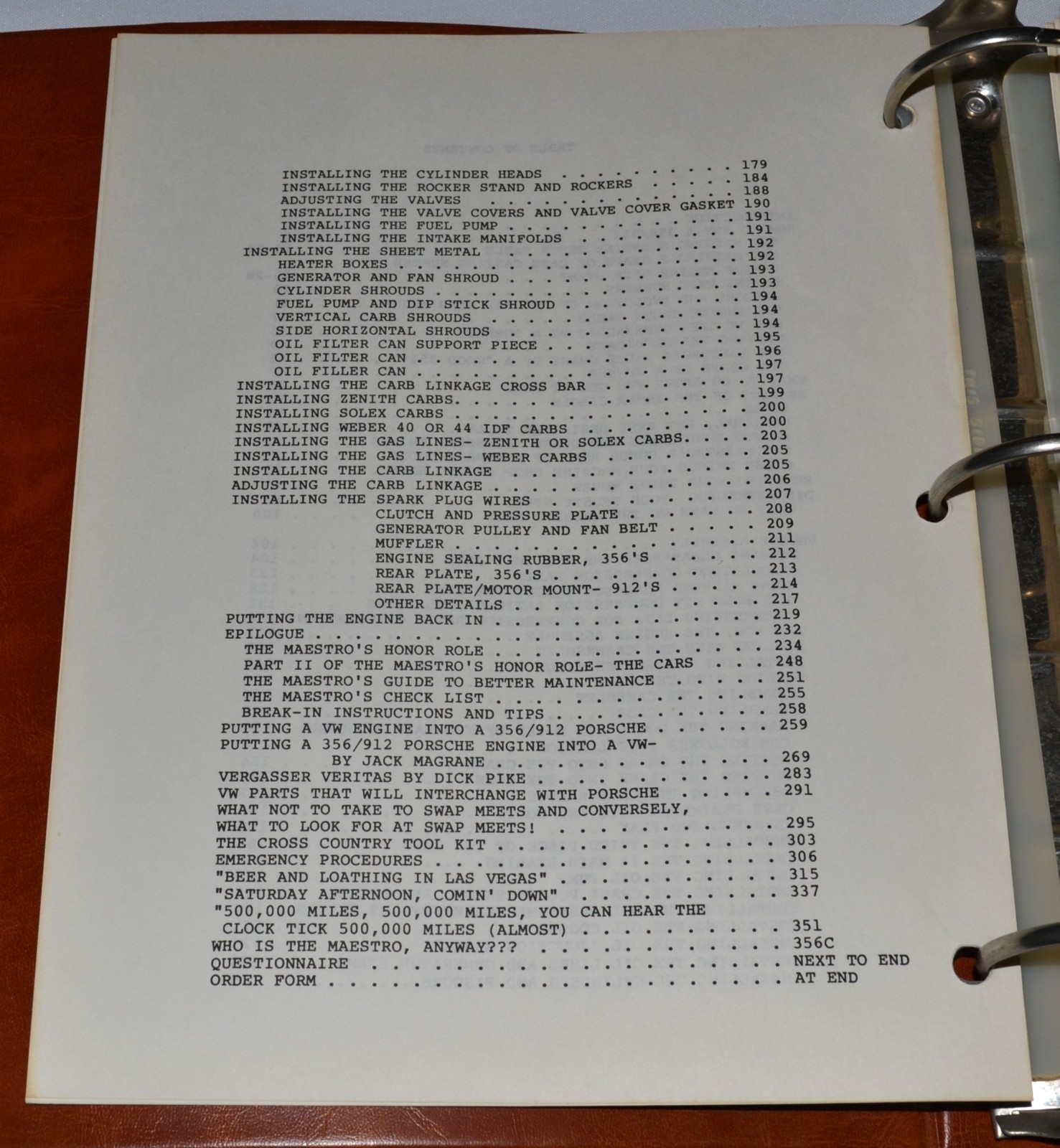 Harry Pellow SECRETS OF THE INNER CIRCLE Porsche 356/912 Engine Guide Manual 1.1