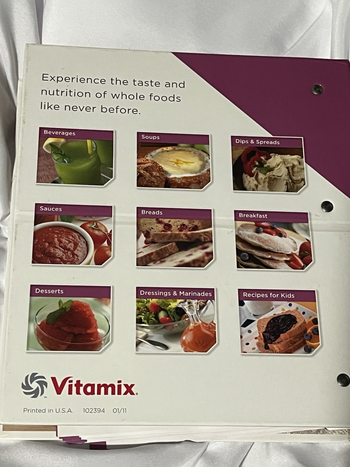 Vita-Mix Whole Food Recipes Ring Binder Cookbook 2011 English