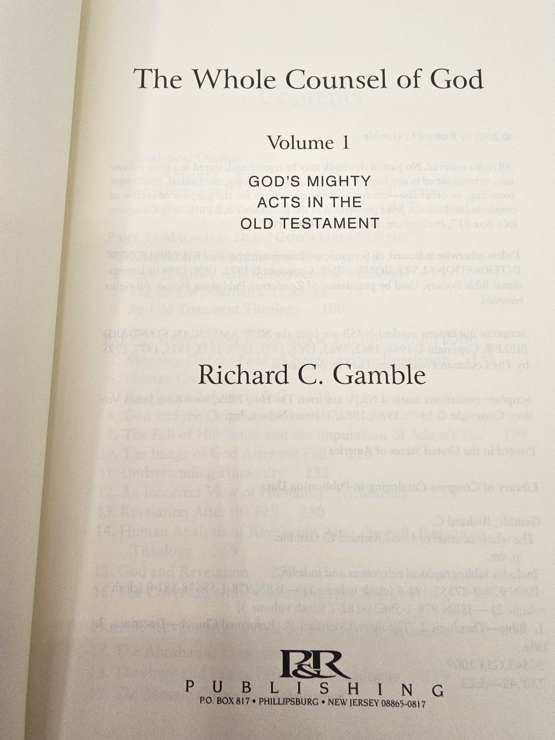 The Whole Counsel Of God Richard Gamble 3 Volume Set Hardcover