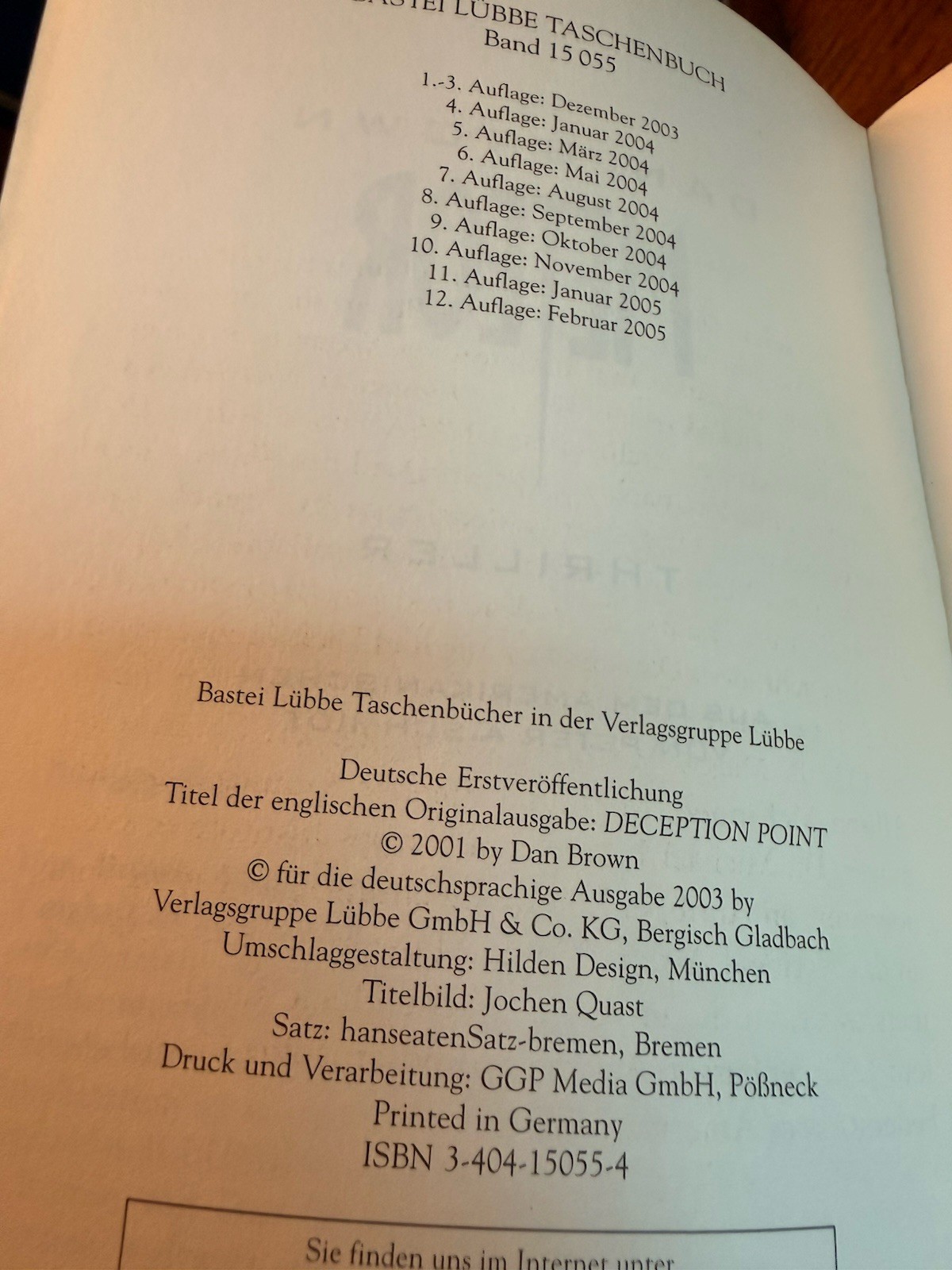 Dan Brown Meteor Book Deutsch German Taschenbuch