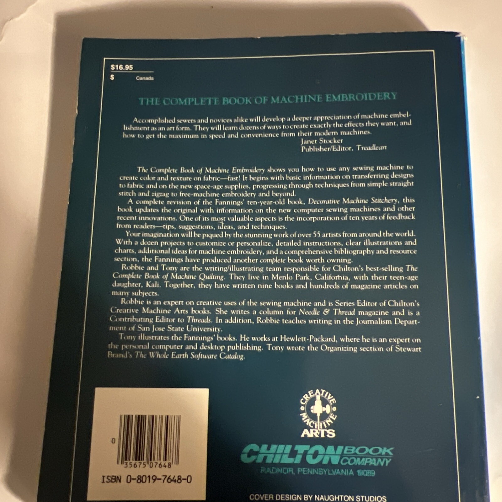 Creative Machine Arts Ser.: The Complete Book of Machine Embroidery by Tony…