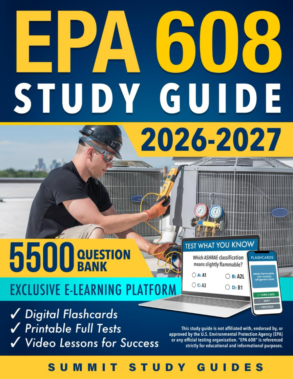 EPA 608 Study Guide HVAC/R Certification Exam Prep Paperback Brand New