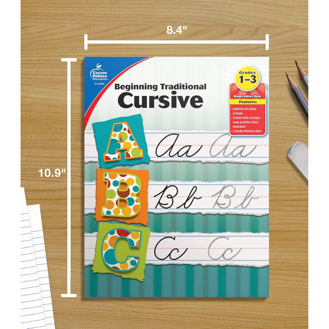 Beginning Traditional Cursive Handwriting Workbook for Kids Handwriting Pract..