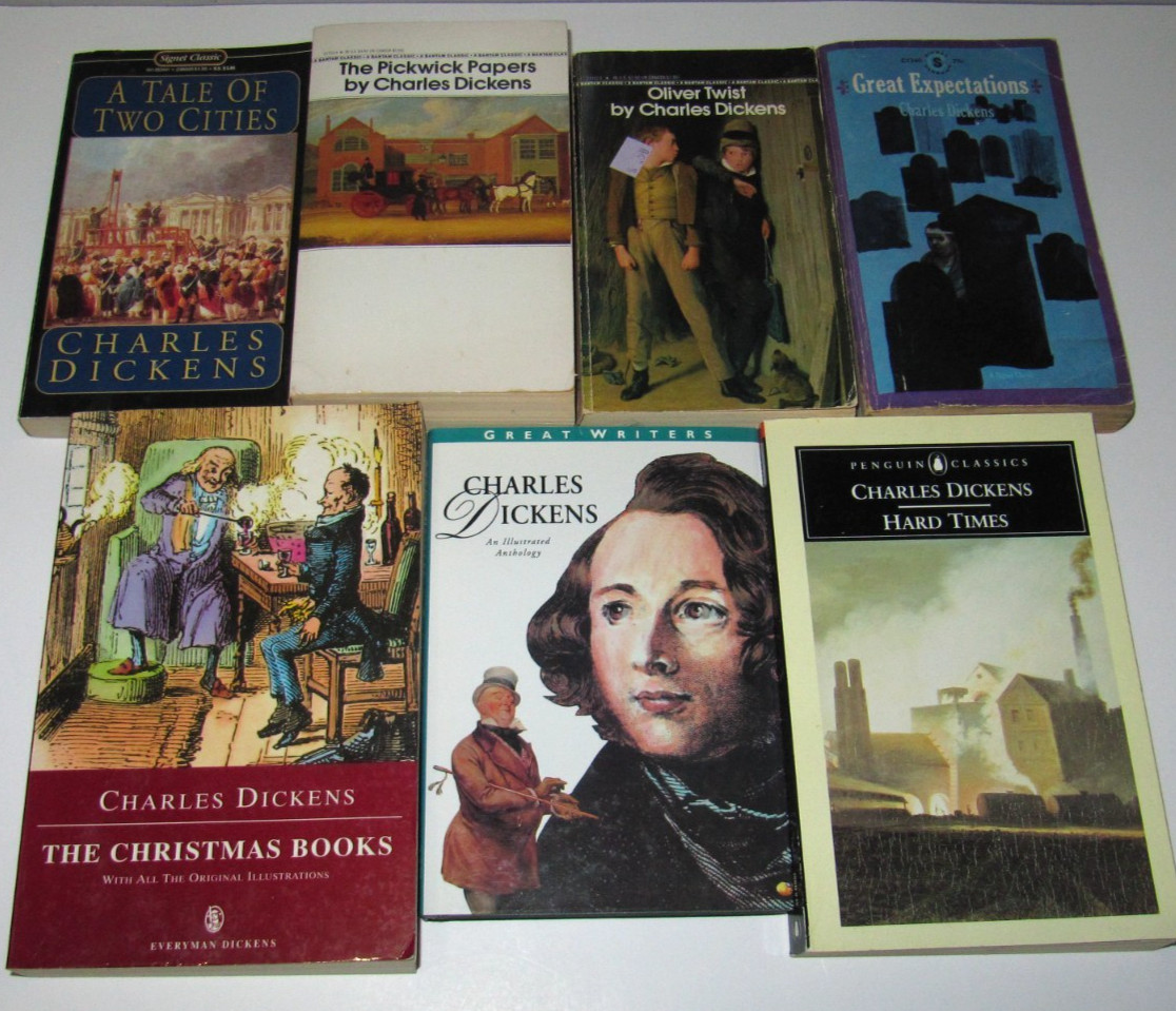 Lot of 8 Charles Dickens books Oliver Twist Pickwick Papers Great Expectations..