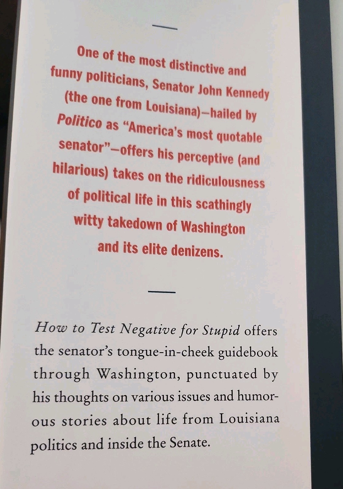 HOW TO TEST NEGATIVE FOR STUPID by John Kennedy 2025 hARDCOVER HC Mint condition