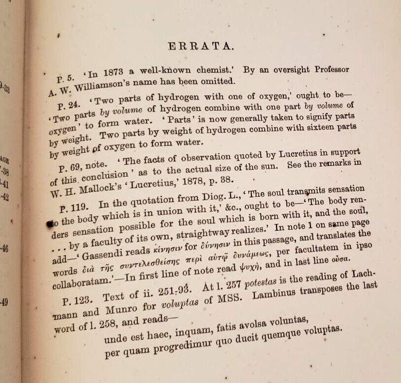 1872 Masson LUCRETIUS‘ ATOMIC THEORY & MODERN SCIENCE,Evolution,Atoms,Philosophy