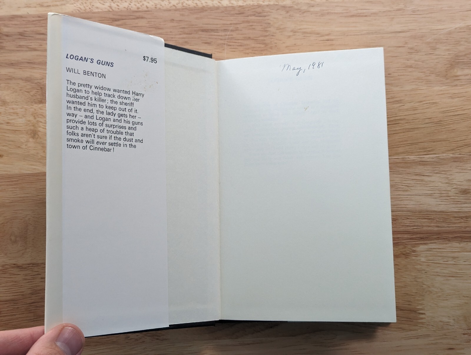 Logan’s Guns By Will Benton Hardback with Dust Jacket 1978 VG+