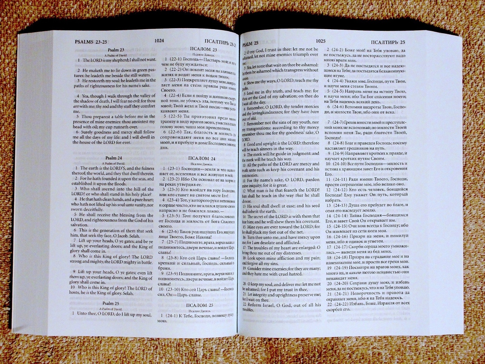 Russian/English Parallel Bible, Black Paperback, Synodal/King James Version