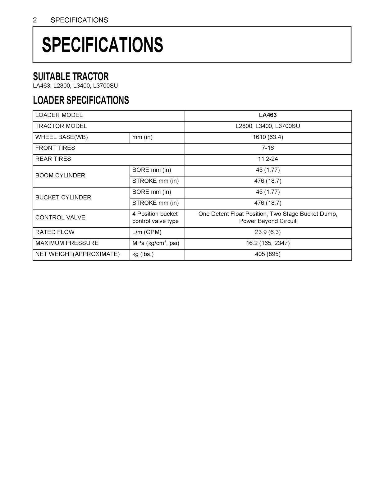 KUBOTA LA463 LOADER OPERATORS MANUAL – STEEL WIRE-LOCK BOUND – RUGGED COVERS