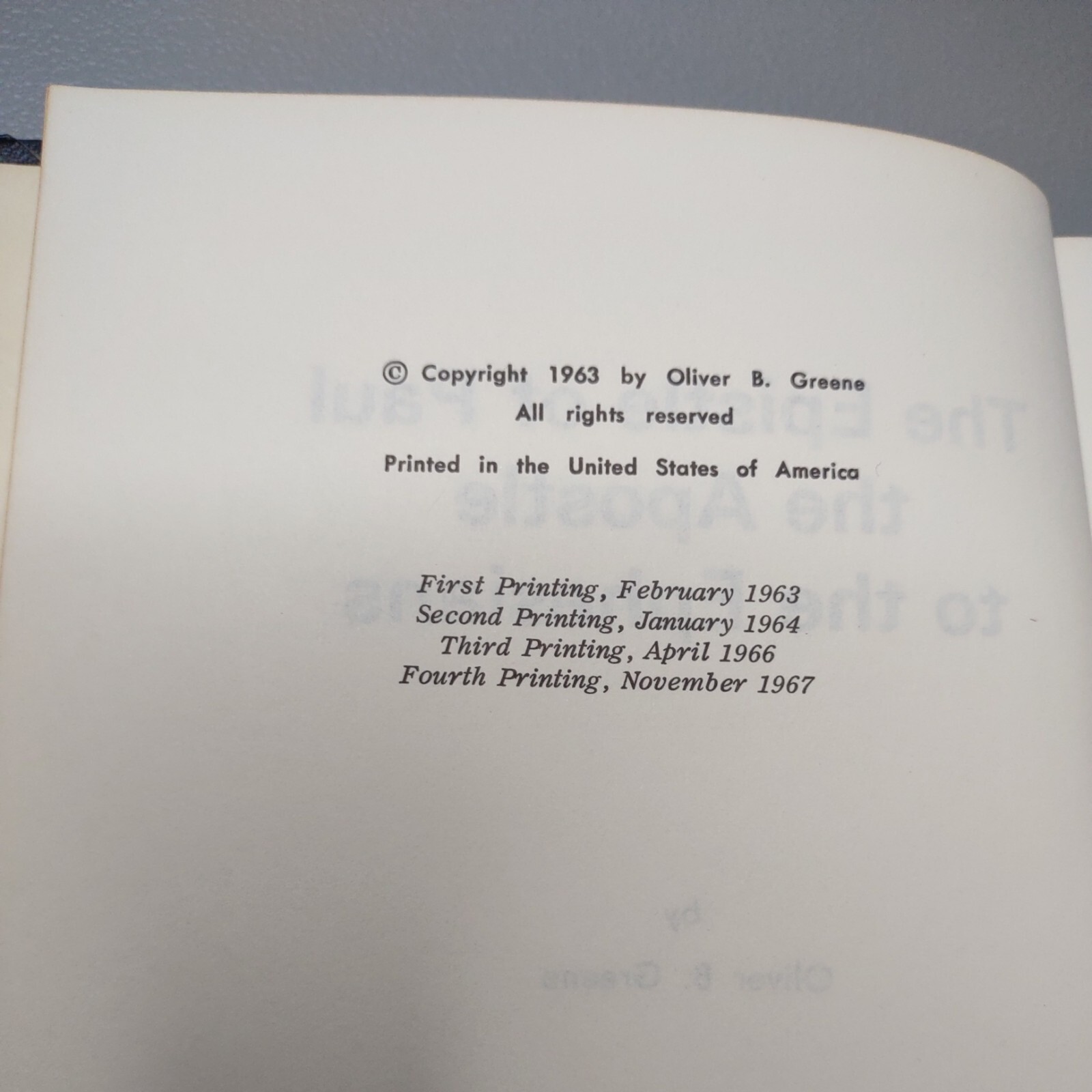 The Epistle of Paul the Apostle to the Ephesians by Oliver B Greene Vintage Book