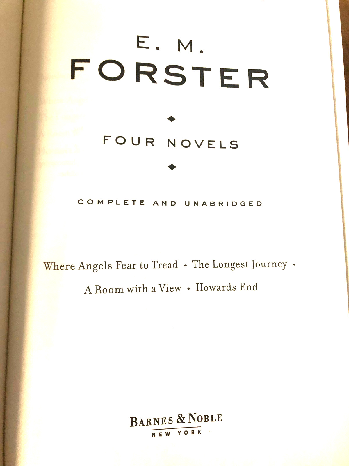 RARE! E.M. Forster: Four Novels (Library of Essential Writers Series) Forster HC