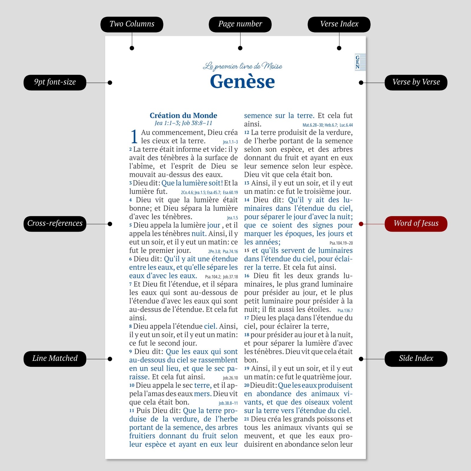 Red Louis Segond French Bible LARGE Print – LSG Bible Rouge en Français by SP
