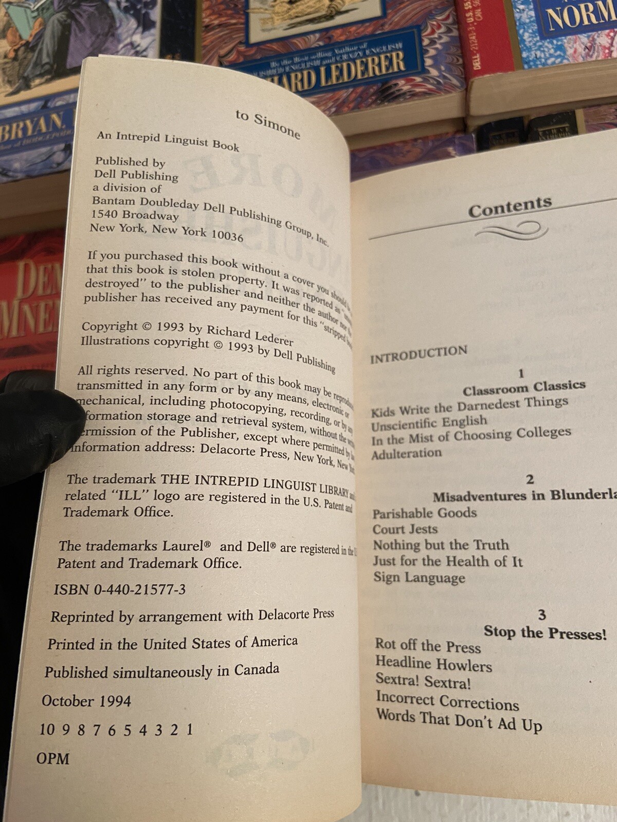 The Intrepid Linguist Library – Dell Publishing Paperback’s – Your Choice – LN