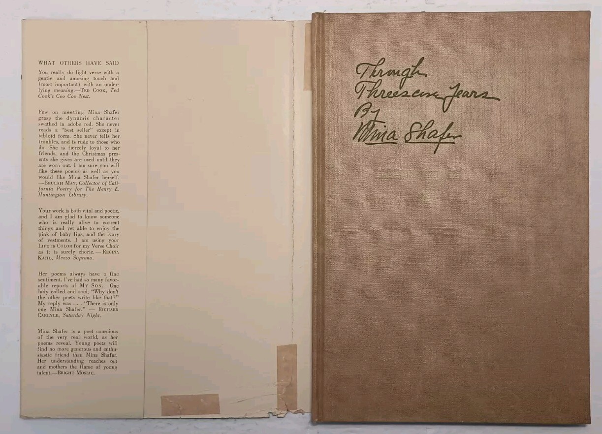 THROUGH THREE SCORE YEARS by Mina Shafer (1947, HC/DJ) * FREE SHIPPING *
