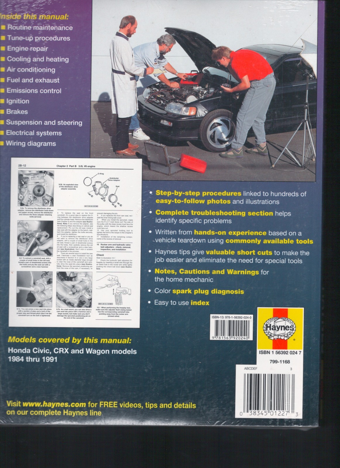 Honda Civic 1984-1991 All Models by John Haynes New #42023 MN1552