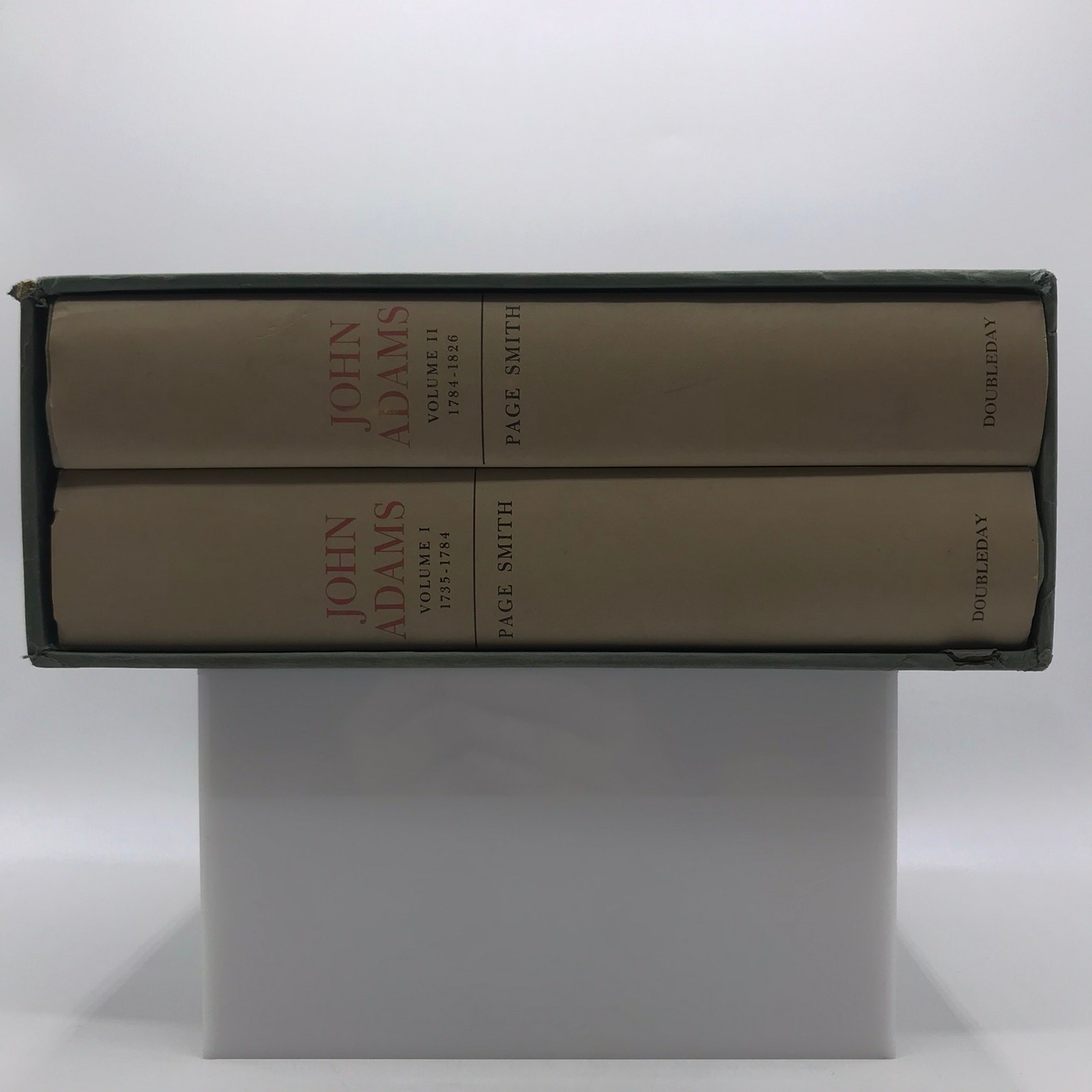 John Adams 2-Book Volume 1 & 2 by Page Smith 1st Edition Dust Jacket w/ Slipcase