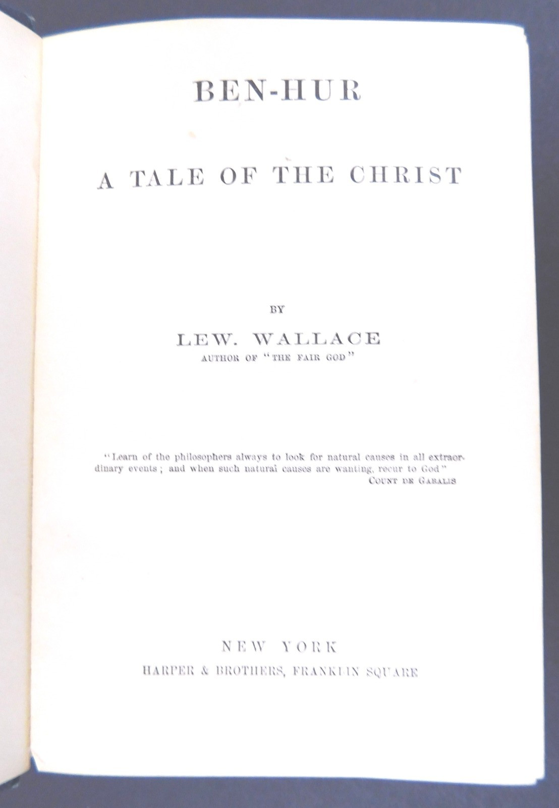 BEN-HUR A Tale of the Christ LEW WALLACE Hardcover 1880 1st edition 560 pages
