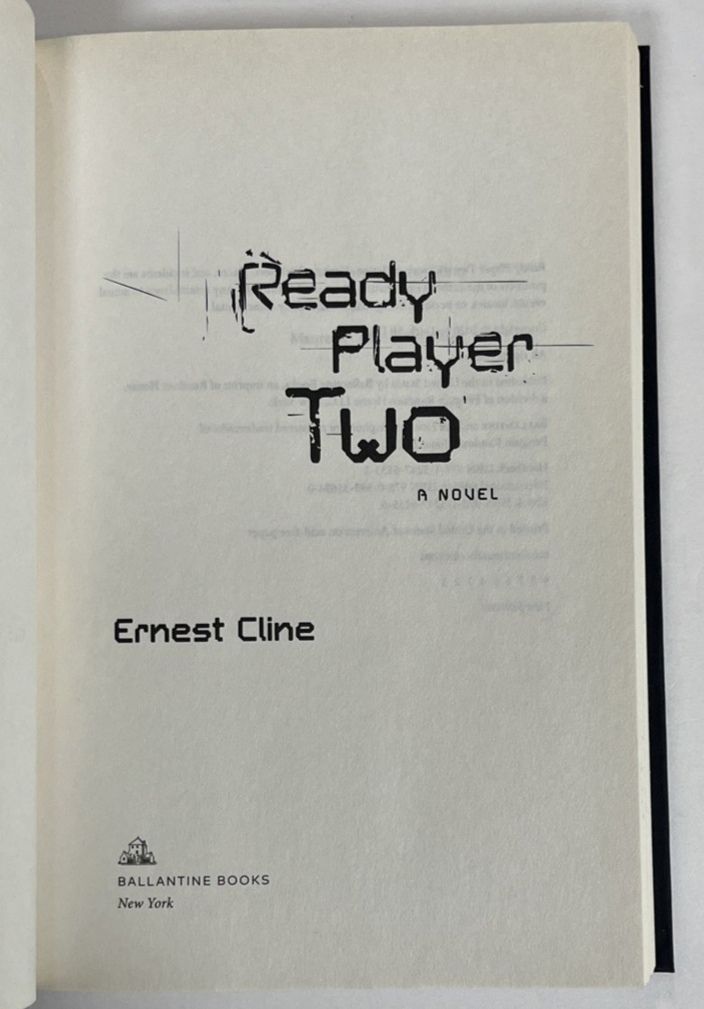 Ready Player Two by Ernest Cline 2020 1st Edition 1st Print HC/DJ Unread NF